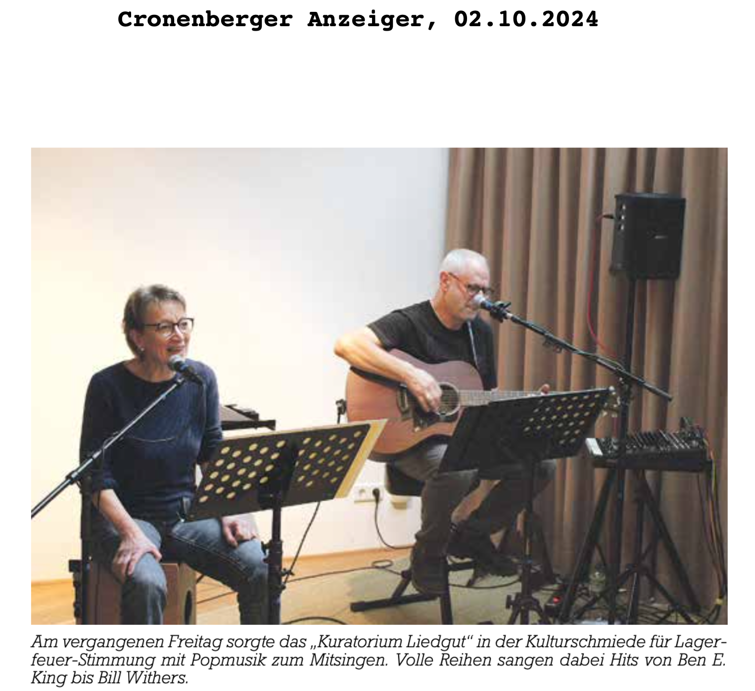 Kulturschmiede Cronenberg, September 2024 2